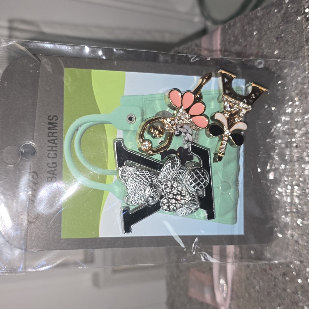 Nwt Silver and Gold Bag Charms Or Croc Charms